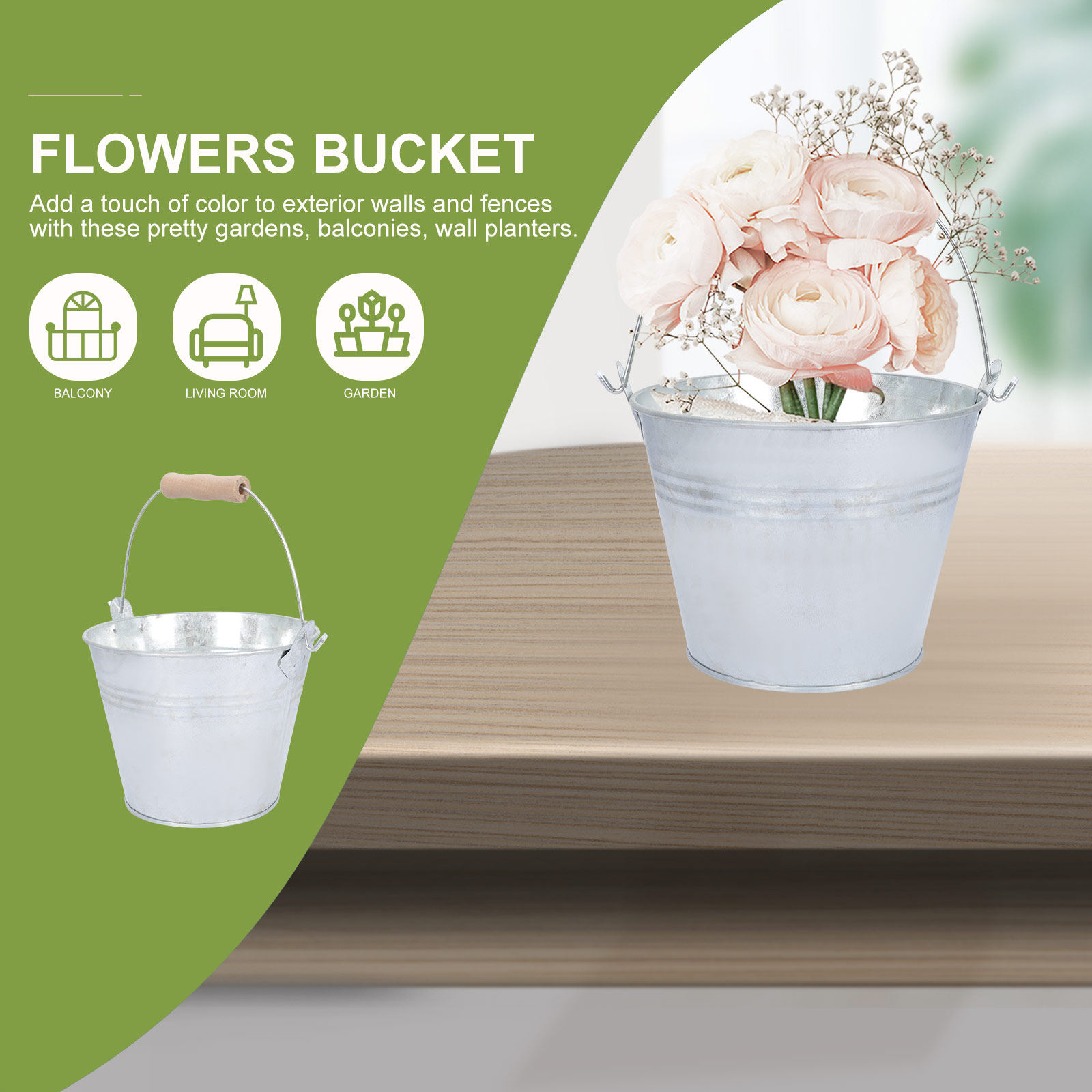 2Pcs Rustic Iron Flower Bucket - огляд і ціна Succulent Arrangement Mini